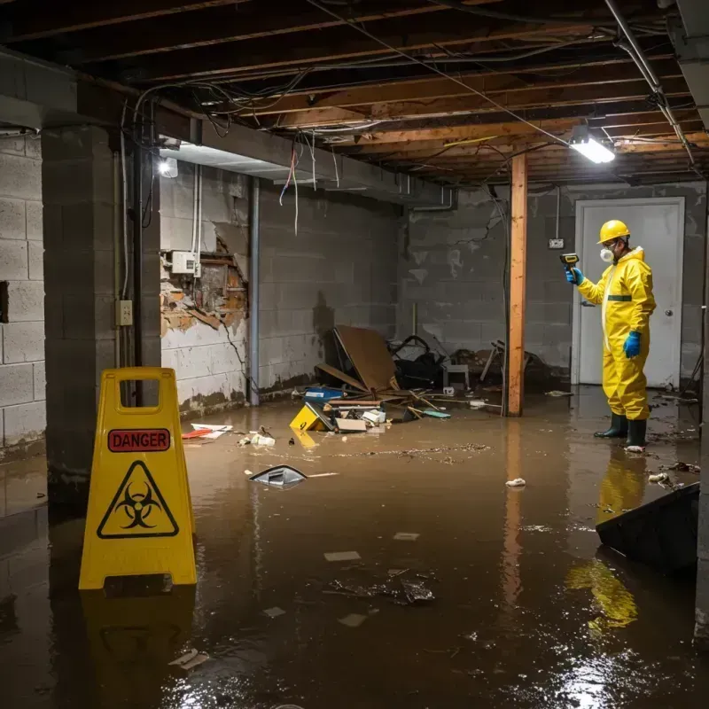 Flooded Basement Electrical Hazard in Salisbury, NC Property