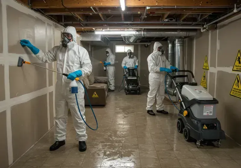 Basement Moisture Removal and Structural Drying process in Salisbury, NC